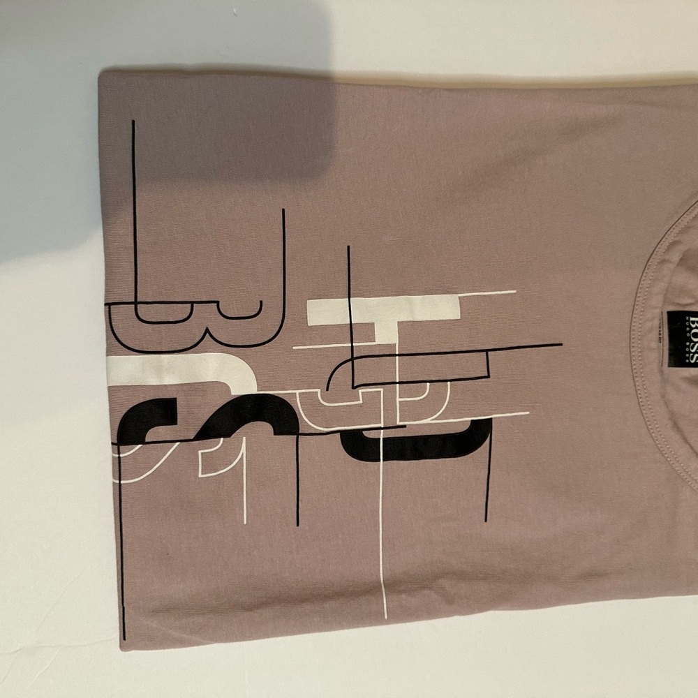 Boss Graphic Tee in Taupe and Black